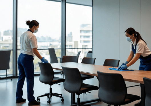 Professional commercial cleaning services in Minnesota – spotless office lobby with shining floors and welcoming environment
